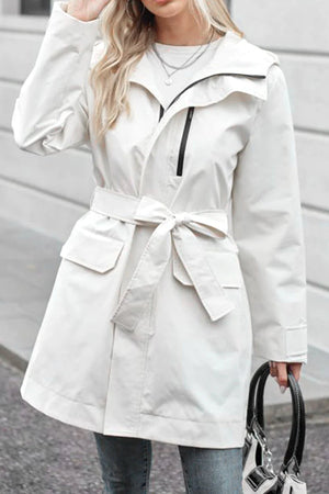 Water-Resistant Windbreaker Trench Jacket