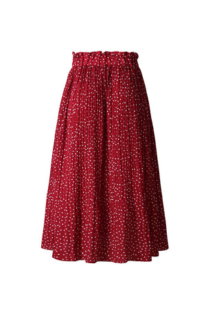 Effortlessly Chic Polka Dot Pleated Skirt Set