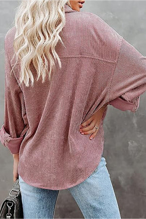 Sleek Suede Oversized Button-Down Shirt