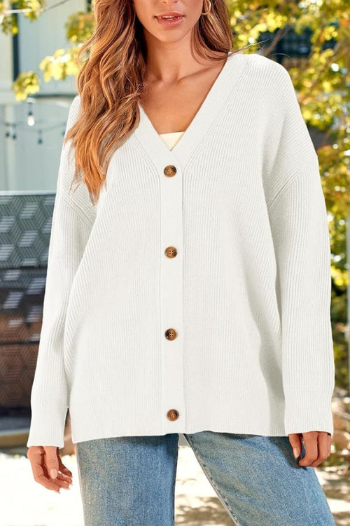 Relaxed Fit Oversized Button Down Knitwear Cardigan