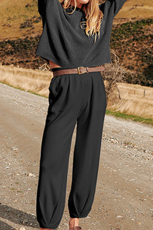 European Minimalism: Relaxed Sweater Top And Trouser Set