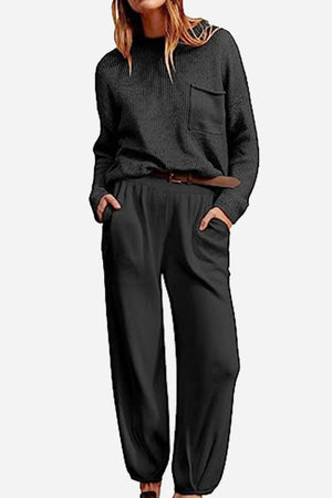 European Minimalism: Relaxed Sweater Top And Trouser Set