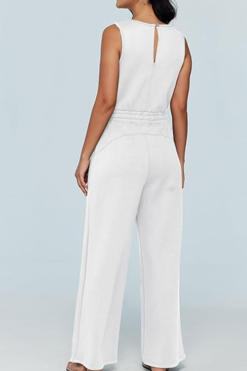 Sleeveless Wide Leg Pants Jumpsuit