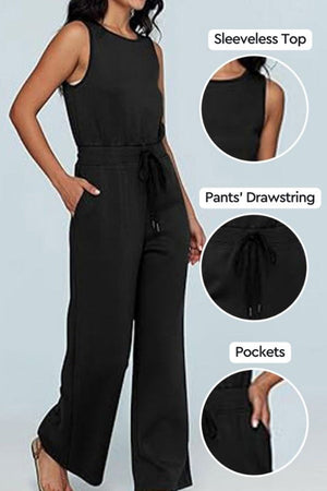 Sleeveless Wide Leg Pants Jumpsuit