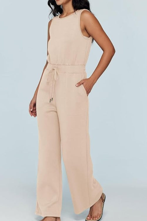 Sleeveless Wide Leg Pants Jumpsuit