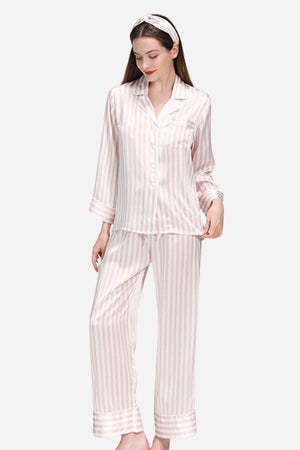 100% Mulberry Silk Striped Long Sleeves