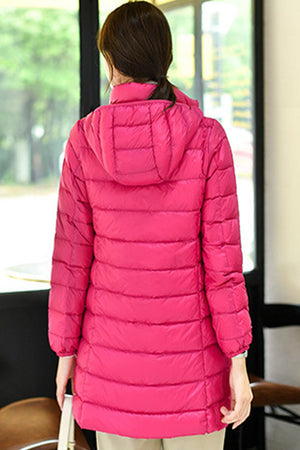 Lightweight Water-Resistant Hooded Puffer Coat