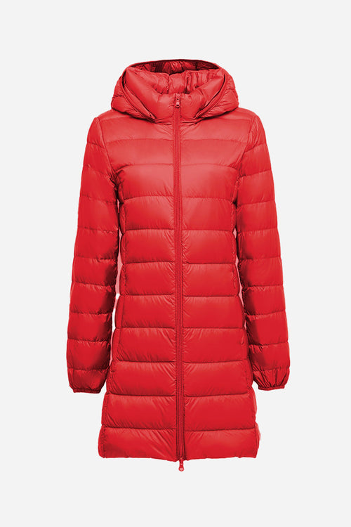 Lightweight Water-Resistant Hooded Puffer Coat