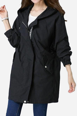 Travel Fashion Hooded Trench Coat