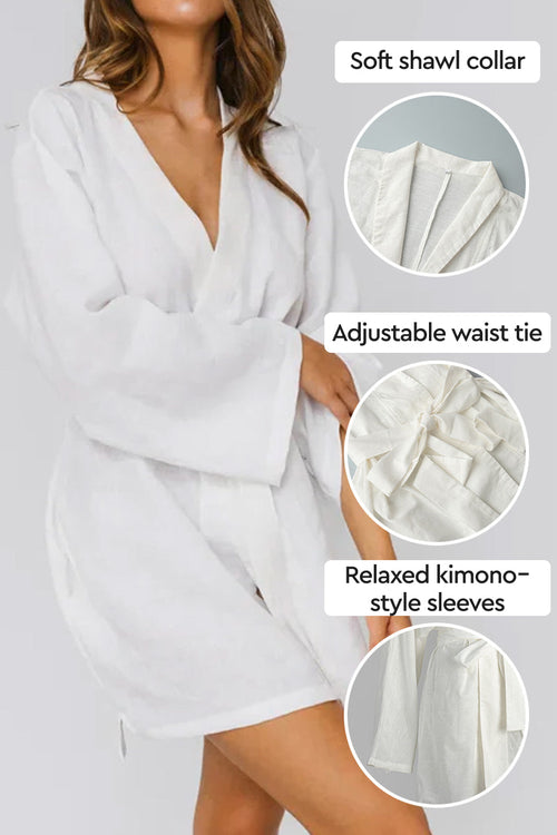 Cotton-Linen Blend Luxury Spa Robe