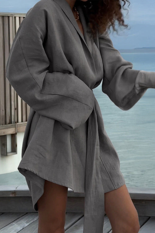 Cotton-Linen Blend Luxury Spa Robe