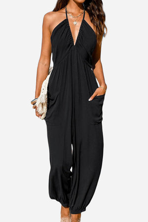 Sunshine On Sand Halter-Neck Jumpsuit