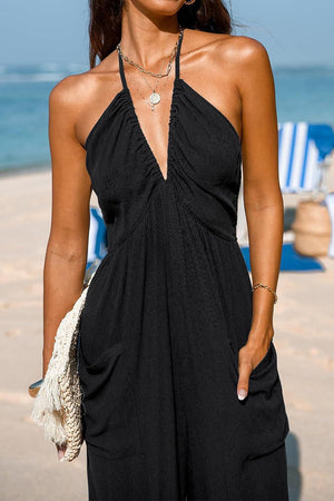 Sunshine On Sand Halter-Neck Jumpsuit