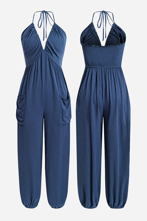 Sunshine On Sand Halter-Neck Jumpsuit