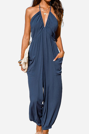 Sunshine On Sand Halter-Neck Jumpsuit