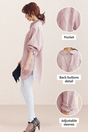 Oversized 100% Cotton Linen Shirt