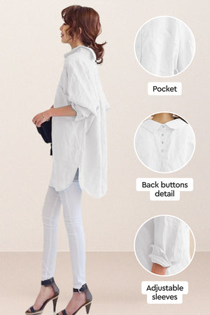Oversized 100% Cotton Linen Shirt