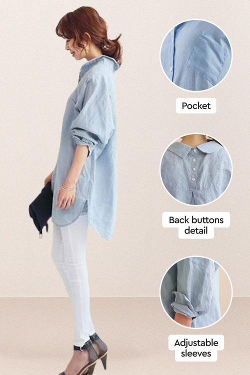 Oversized 100% Cotton Linen Shirt