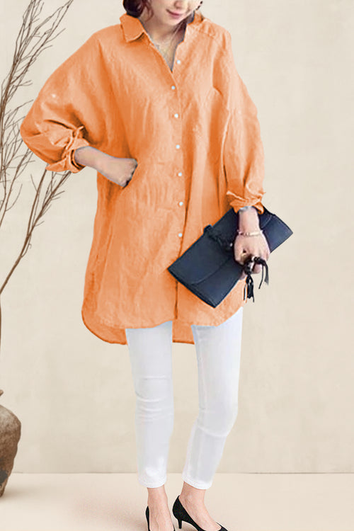 Oversized 100% Cotton Linen Shirt