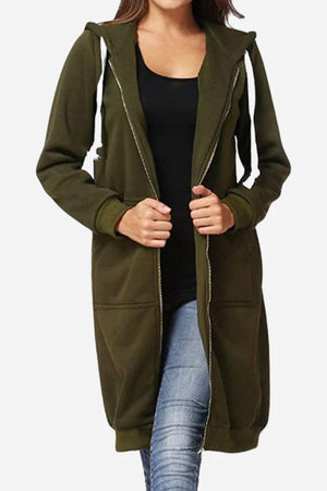 Oversized Long Zip Sweatshirt Hoodie