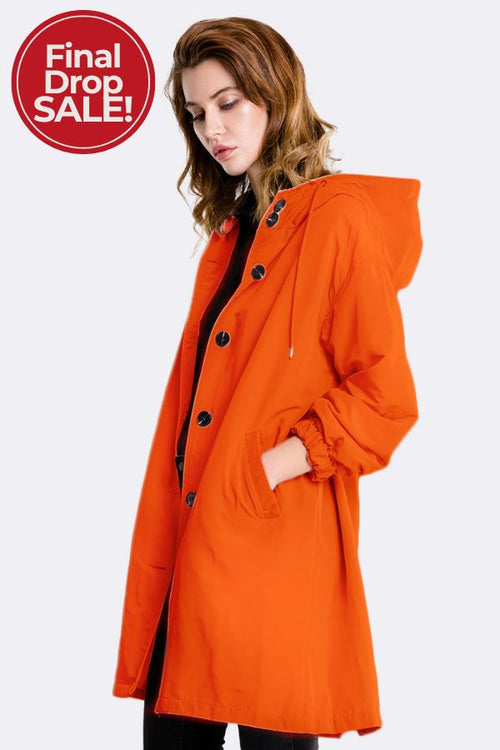 Water Resistant Oversized Hooded Windbreaker Rain Jacket