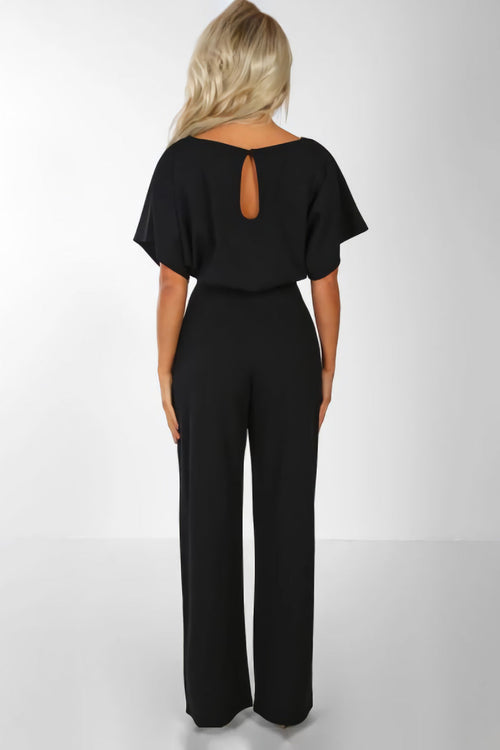 Chic Short-Sleeved Wide-Leg Jumpsuit