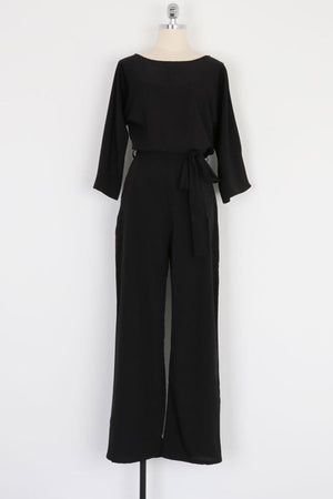 Casual Long Sleeve Belted Jumpsuit