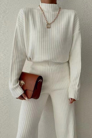 Timeless Striped Two-Piece Knitwear Set