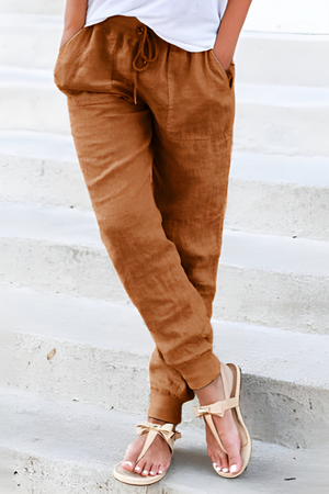 Relaxed Chic Elastic Ankles Pants