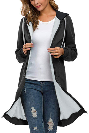 Oversized Long Zip Sweatshirt Hoodie